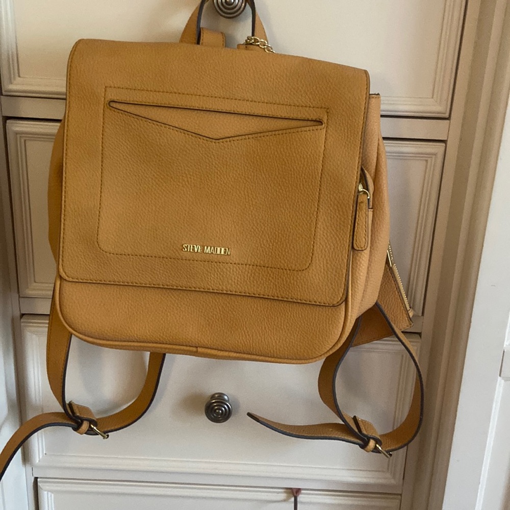 Steve Madden mustard leather mini backpack
